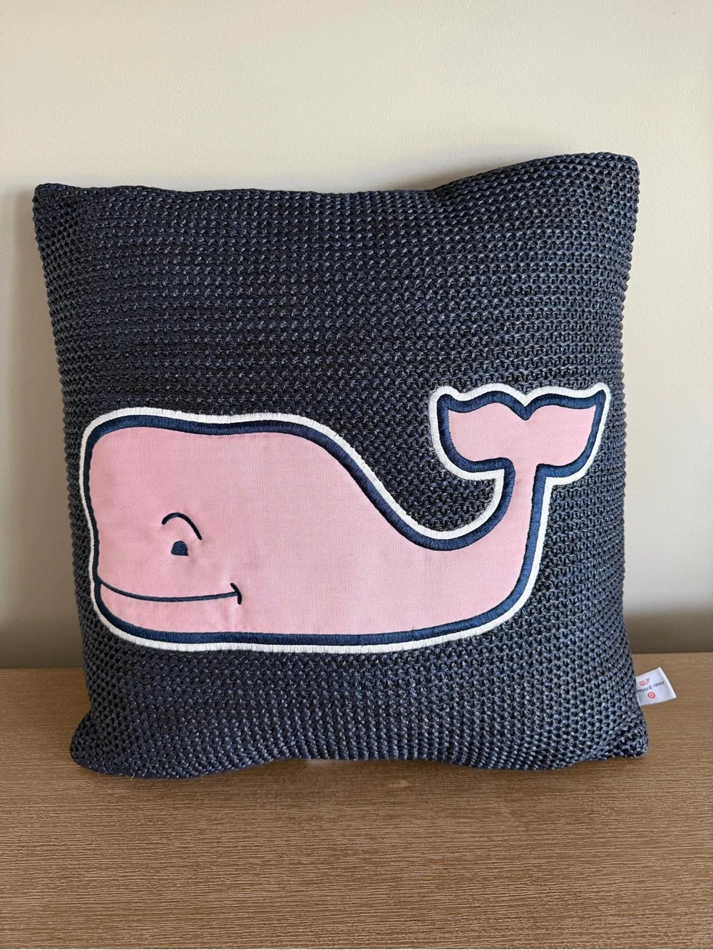 Vineyard Vines x Target Navy Pink Whale Outdoor Throw Pillow 18x18 Add a touch